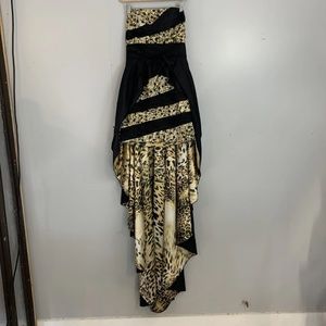 Jovani Dress Size 4 Hi-Lo Formal Party Strapless Prom Gown Mini Train Sequin